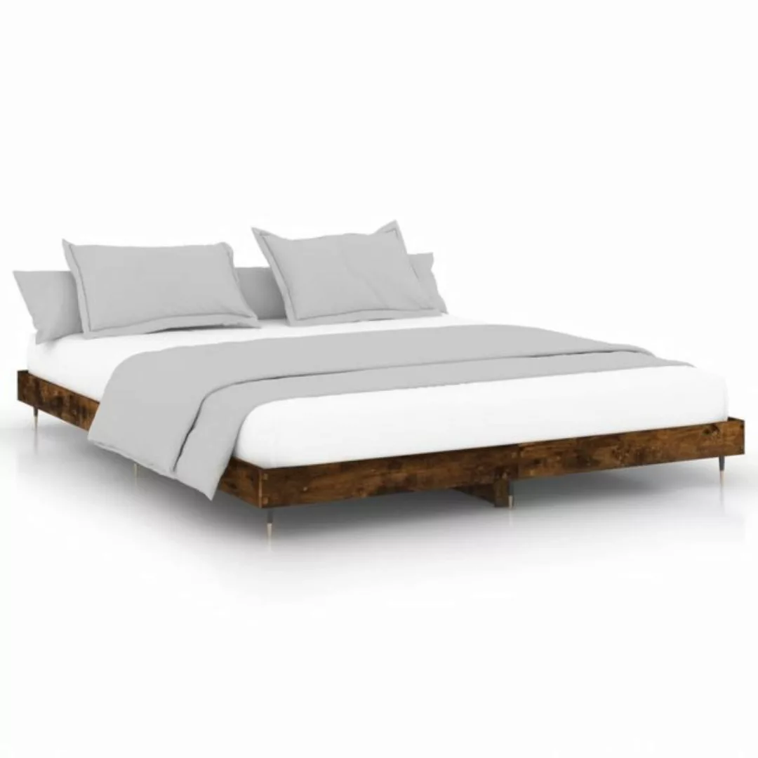 furnicato Bett Bettgestell Räuchereiche 120x200 cm Holzwerkstoff günstig online kaufen