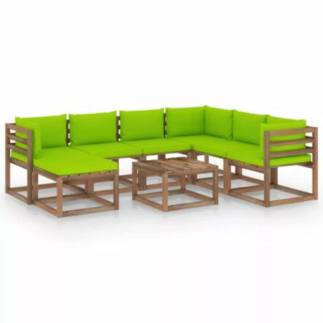 8-tlg. Garten-lounge-set Mit Kissen Hellgrün günstig online kaufen