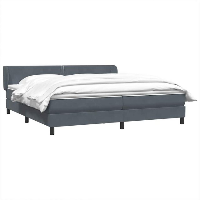 vidaXL Bett Boxspringbett mit Matratzen Dunkelgrau 200x210 cm Samt günstig online kaufen