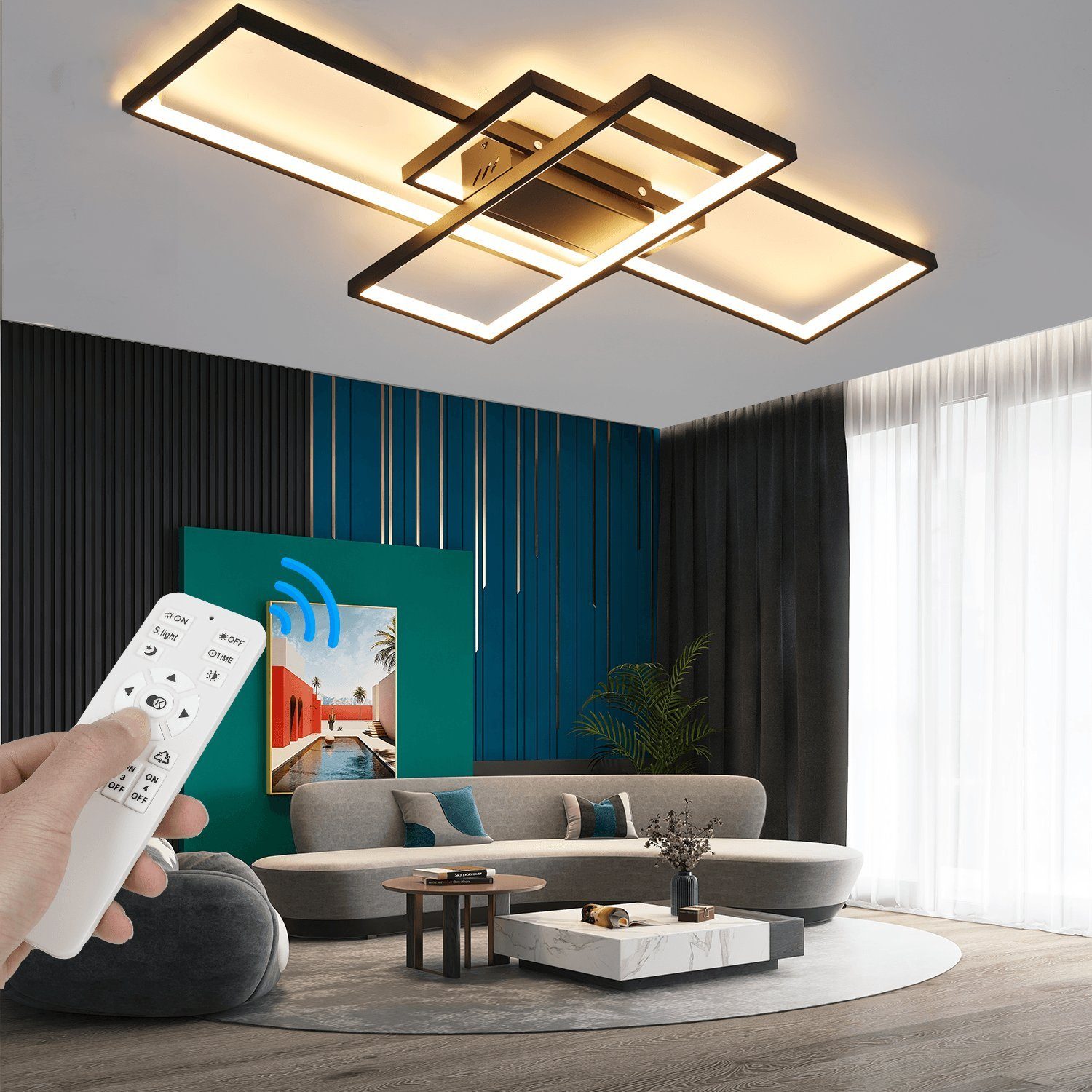 LETGOSPT Deckenleuchte Moderne 60W LED Deckenlampe, günstig online kaufen