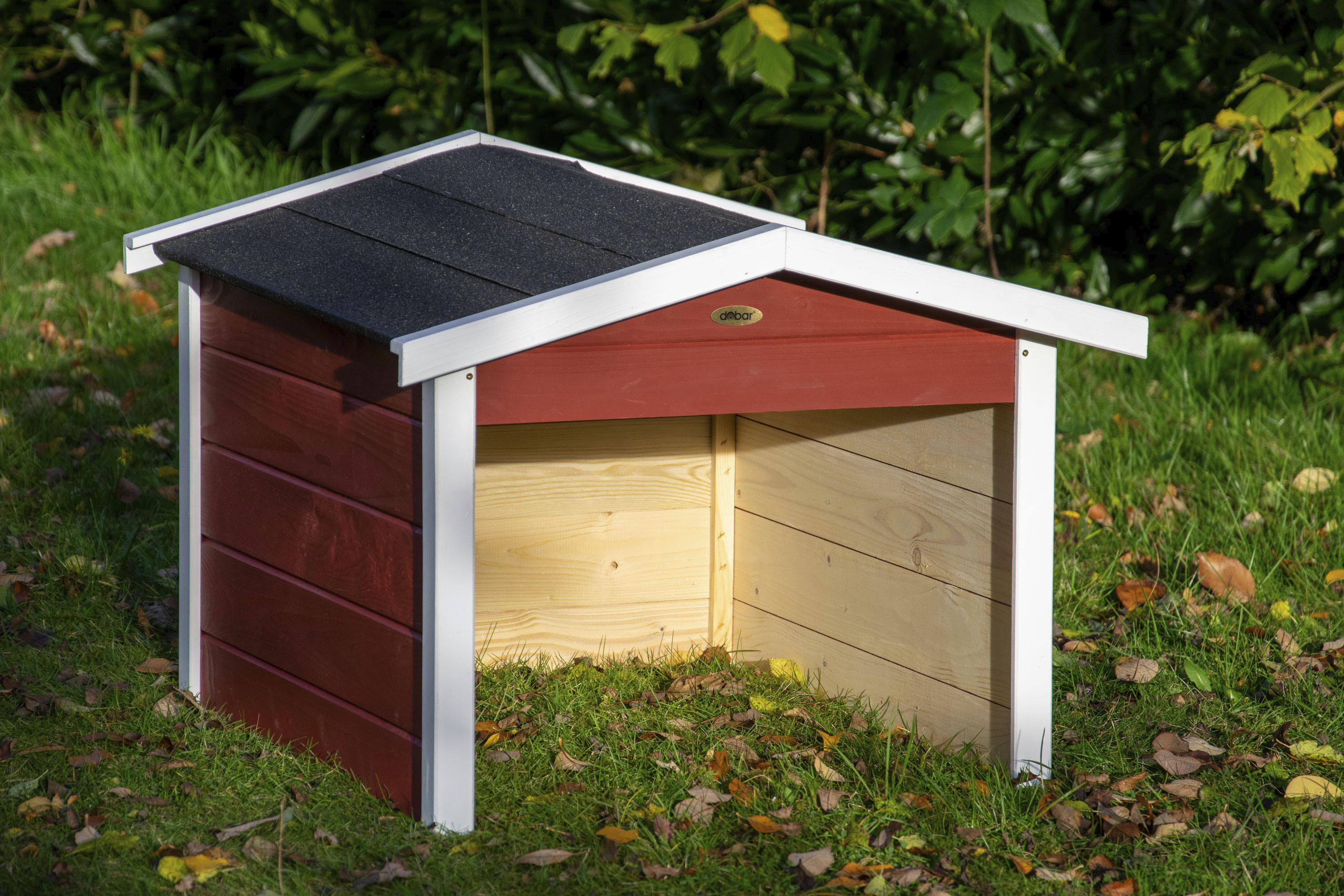 dobar Mähroboter-Garage, aus Holz in rot, mit Bitumen-Dach günstig online kaufen