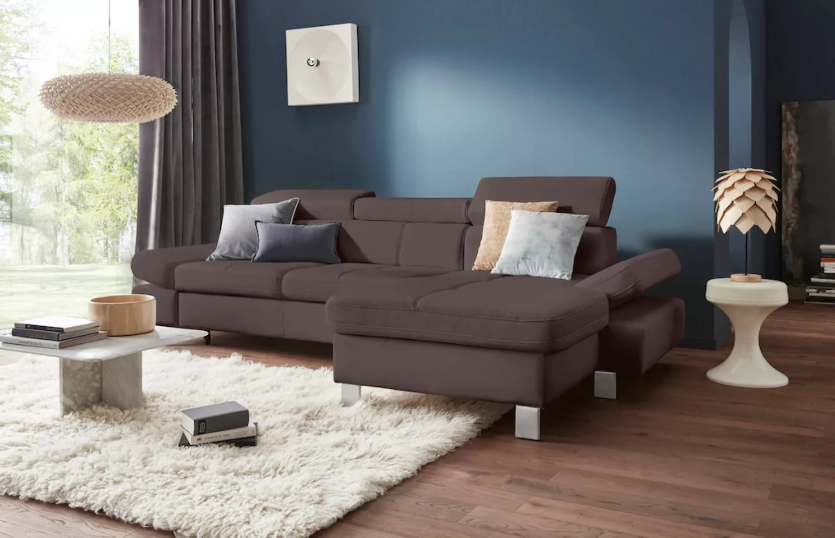 exxpo - sofa fashion Ecksofa, mit Kopf- bzw. Rückenverstellung, wahlweise m günstig online kaufen