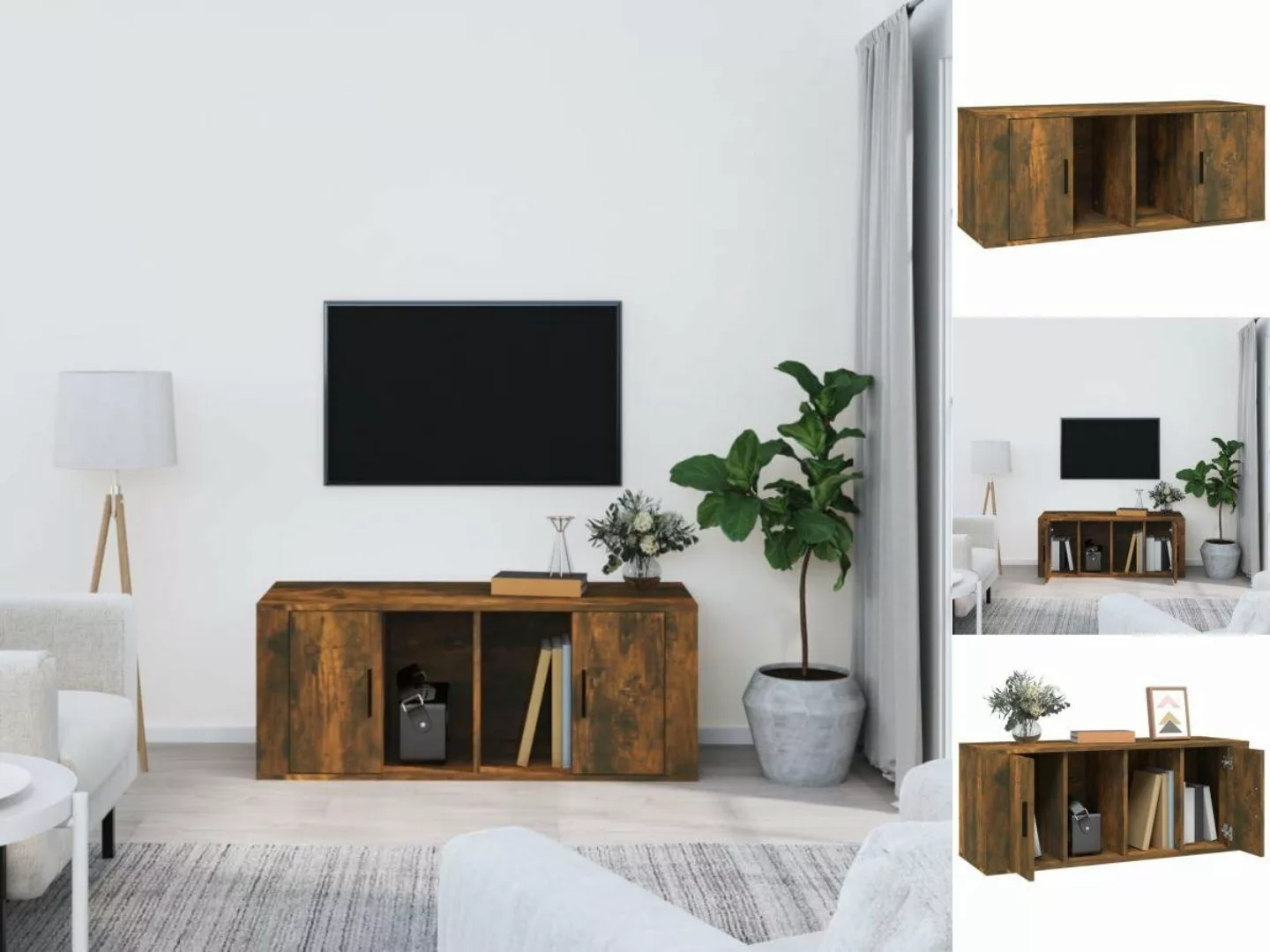 vidaXL TV-Schrank TV-Schrank Räuchereiche 100x35x40 cm Holzwerkstoff Lowboa günstig online kaufen