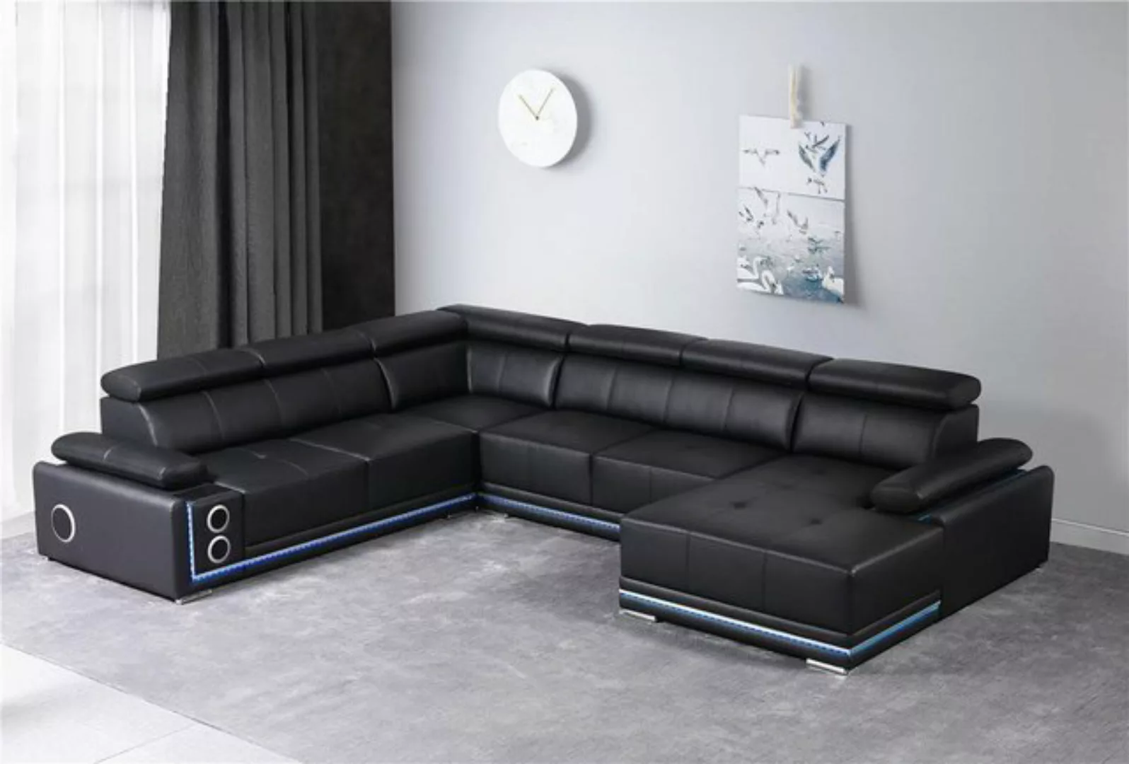 JVmoebel Ecksofa, Moderne Ecksofa Wohnlandschaft Couch Eck Led Linie Beleuc günstig online kaufen