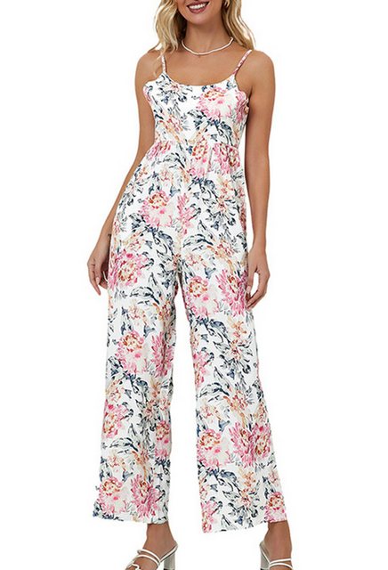 CHENIN 7/8-Overall Geblümter Jumpsuit mit Hosenträgern, hoher Taille und we günstig online kaufen