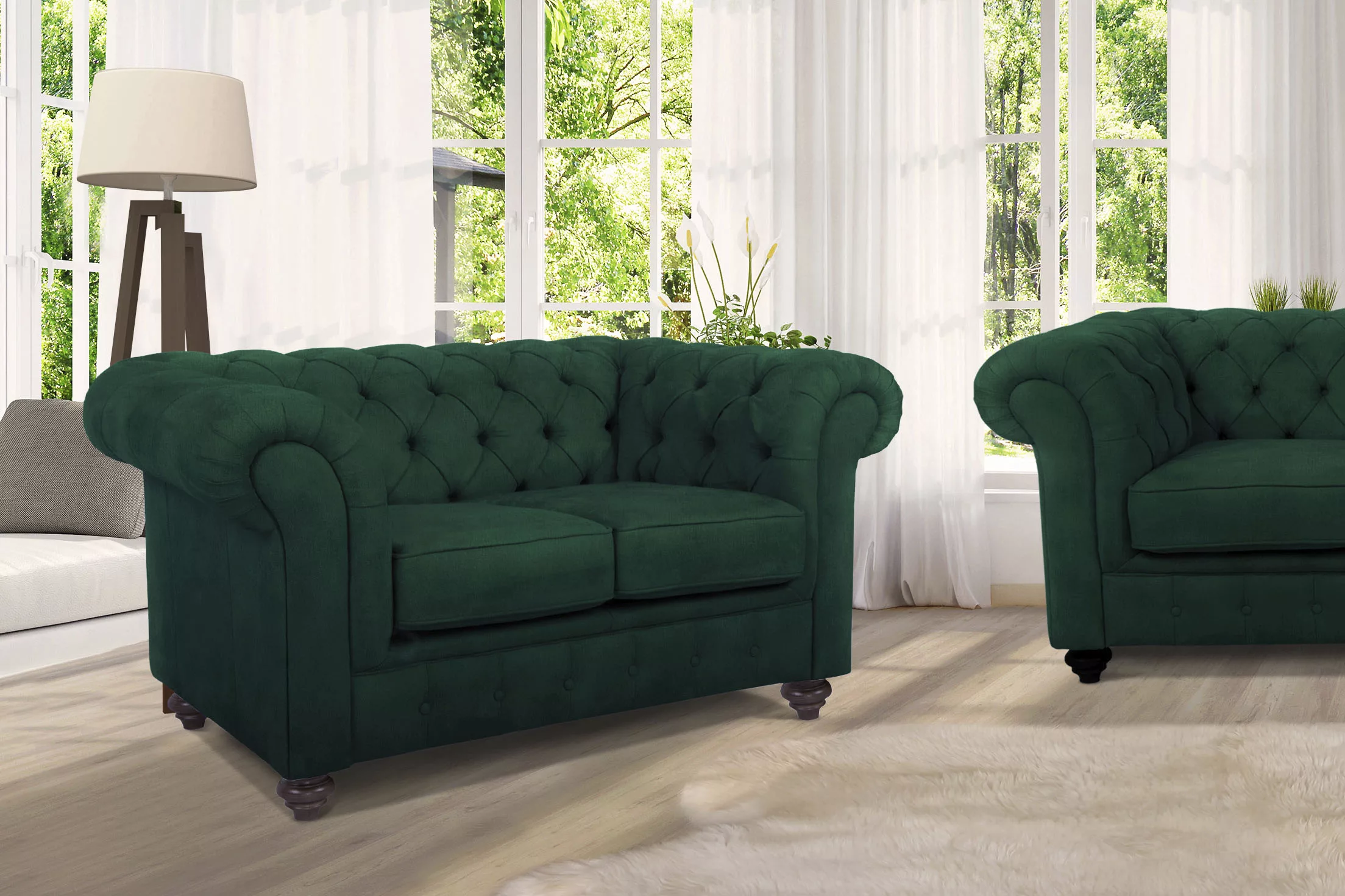 Home affaire Chesterfield-Sofa "Duc 2-Sitzer", hochwertige Knopfheftung im günstig online kaufen