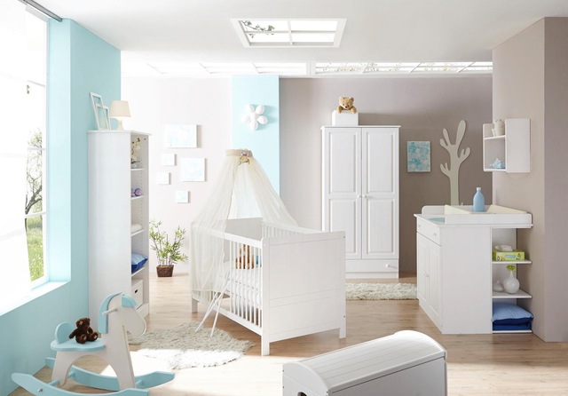 Ticaa Babyzimmer-Komplettset »Moritz«, (Set, 5 St., Bett + Wickelkommode + günstig online kaufen