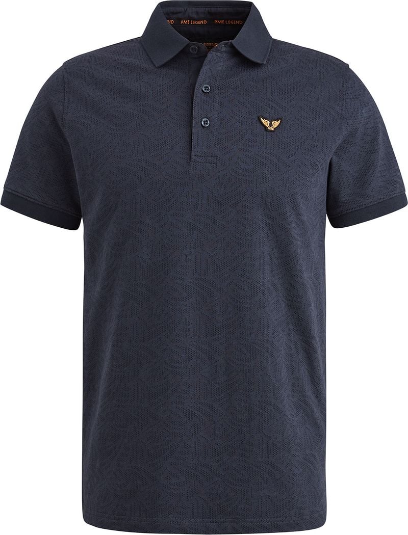 PME Legend Poloshirt Jacquard Jersey Navy - Größe XL günstig online kaufen