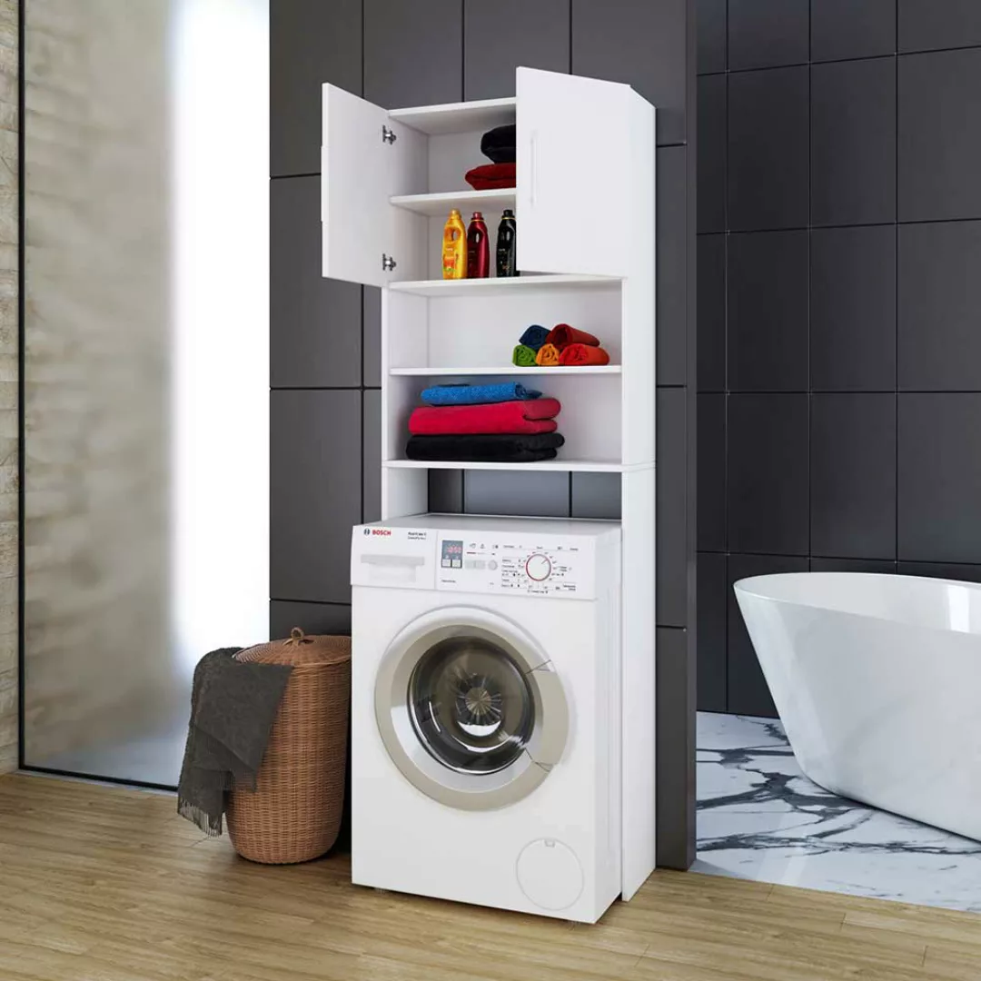 Waschmaschine Schrank in Weiß 190 cm hoch - 64 cm breit günstig online kaufen