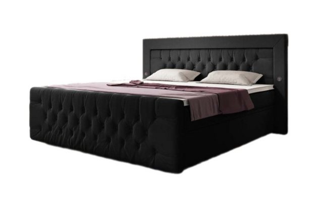 Luxusbetten24 Boxspringbett Diva Bouclé, mit USB, LED und 2 Schubladen günstig online kaufen