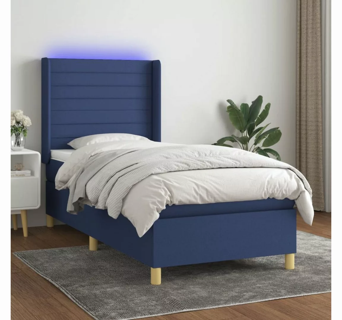 vidaXL Boxspringbett Bett Boxspringbett mit Matratze und LED Stoff (90 x 20 günstig online kaufen