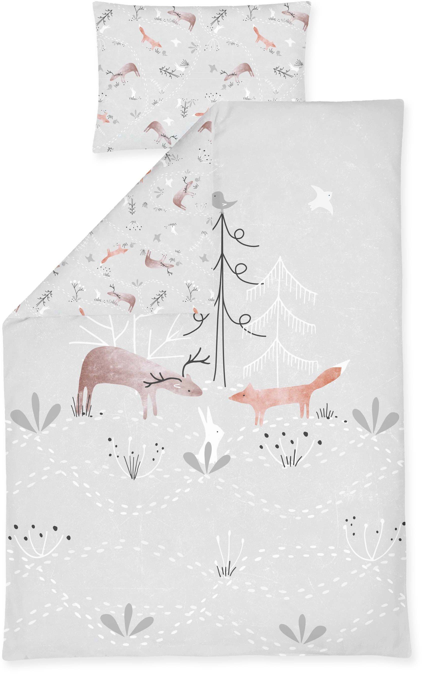 Julius Zöllner Kinderbettwäsche Woodlife, Renforcé, 2 günstig online kaufen