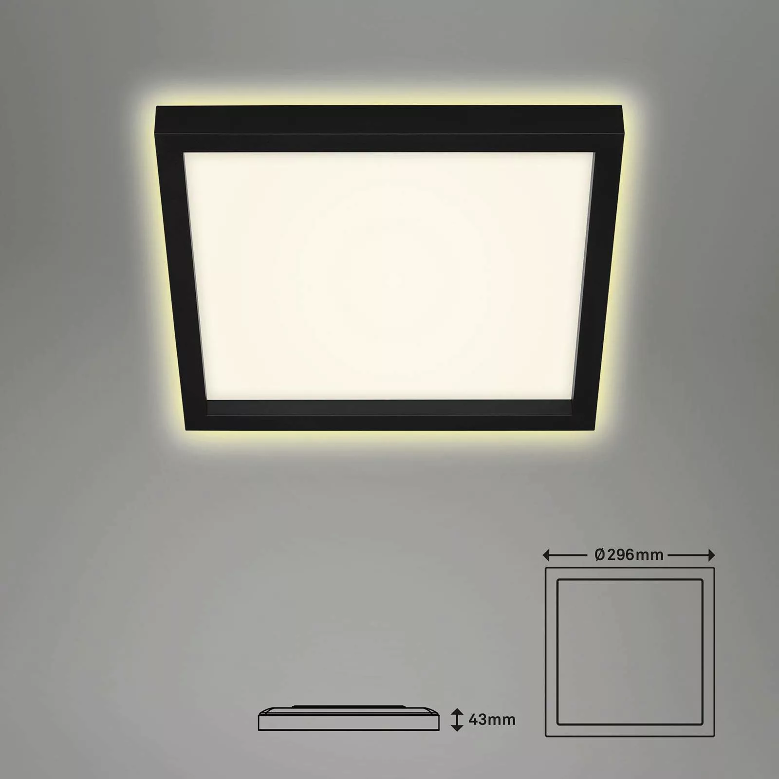 LED-Deckenlampe 7362, 29 x 29 cm, schwarz günstig online kaufen