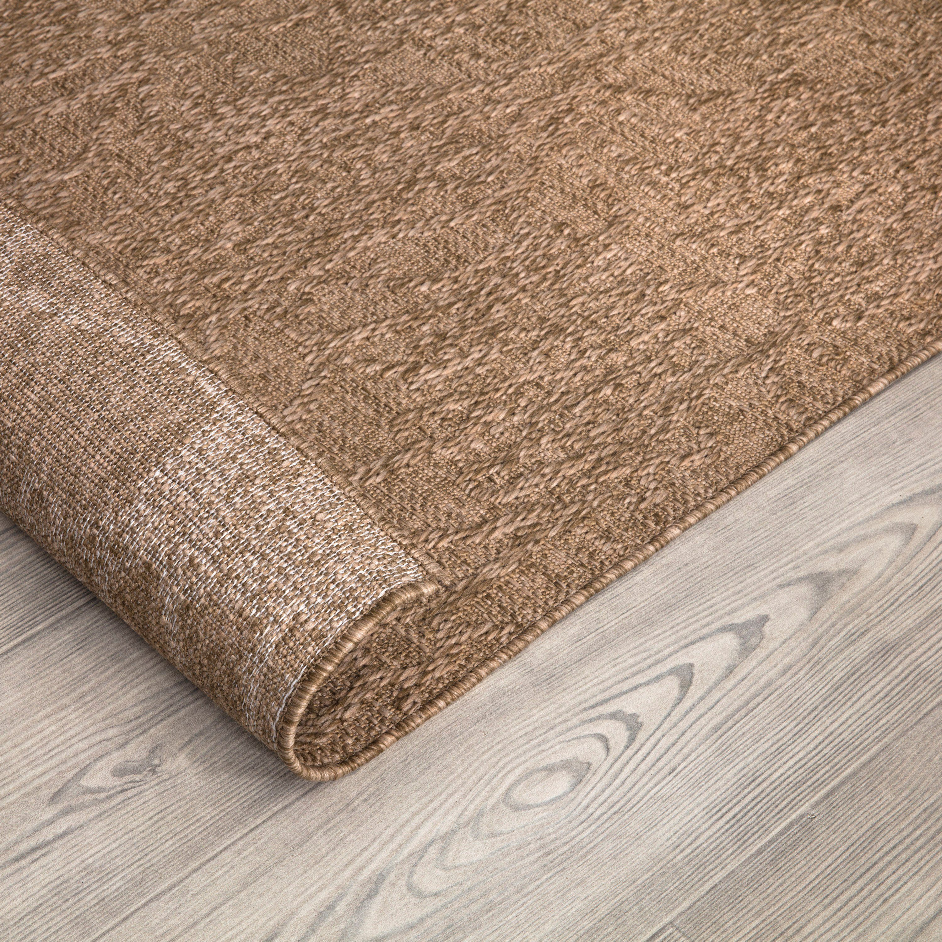 Paco Home Teppich »Rimini 411«, rechteckig, 4 mm Höhe, Flachgewebe, Uni Far günstig online kaufen