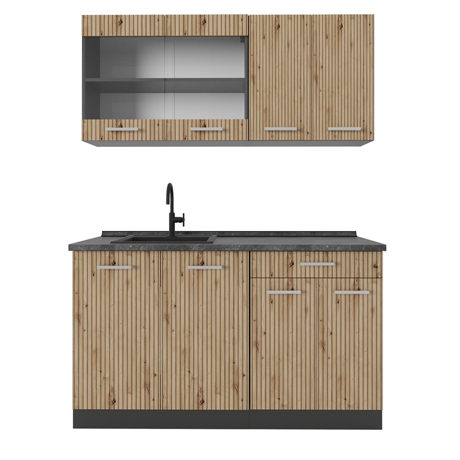 Vicco Küchenzeile R-Line, Artisan Eiche/Anthrazit, 140 günstig online kaufen