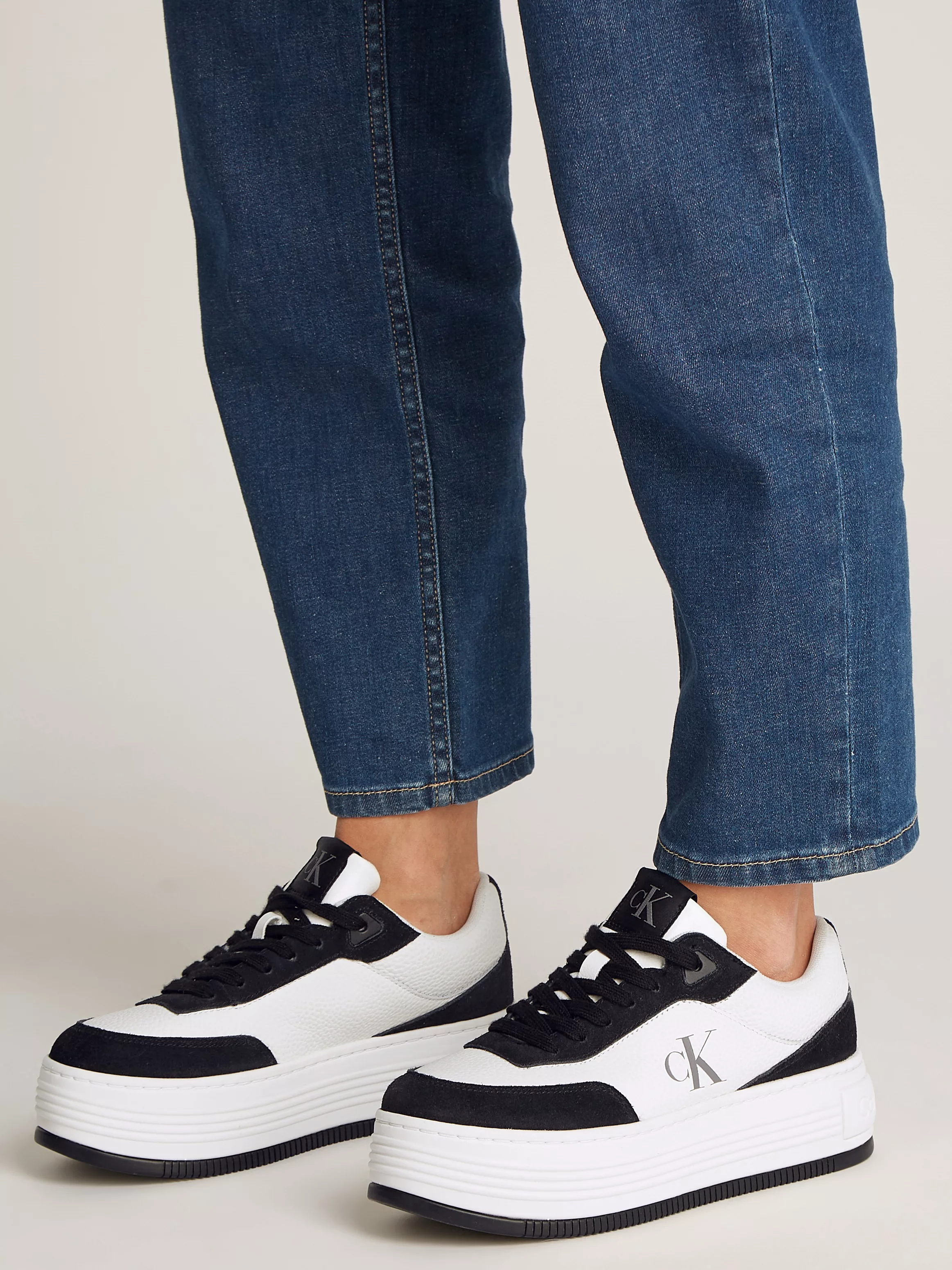 Calvin Klein Jeans Plateausneaker "BOLD FLATF LOW LACE TUMB LTH", Schnürsch günstig online kaufen