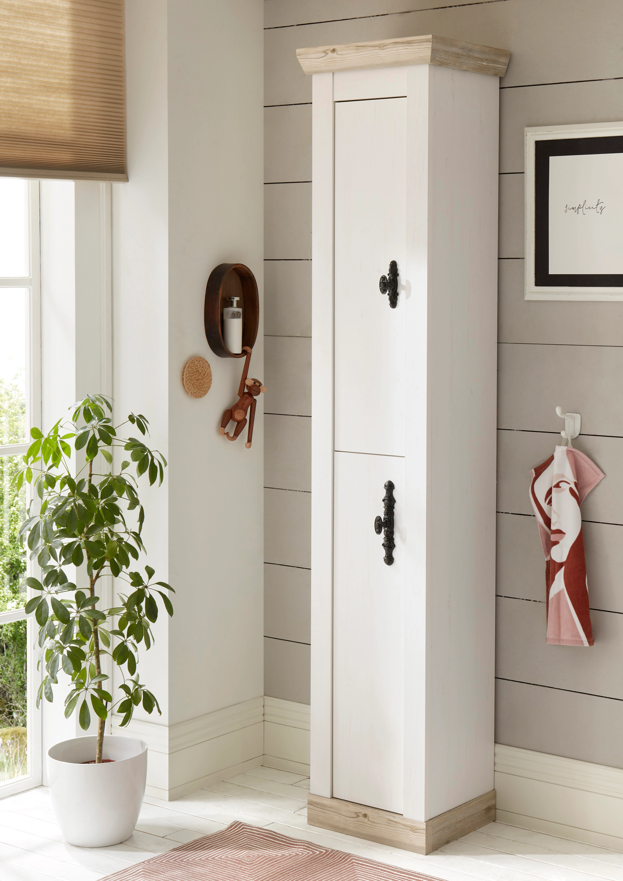 Home affaire Hochschrank "Florenz, Badschrank im Landhausstil, Schrank mit günstig online kaufen
