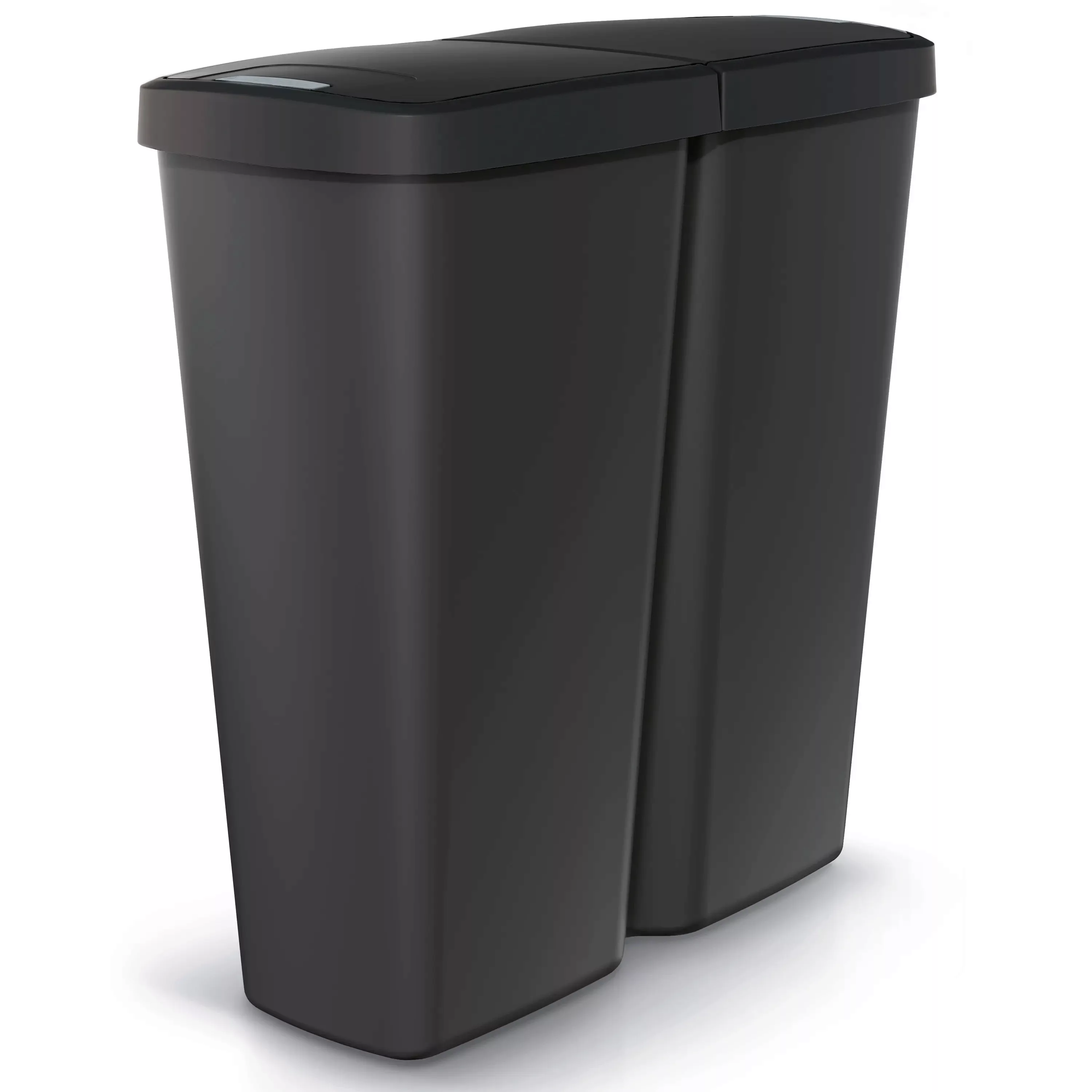 Mülleimer Duo Schwarz/Schwarz 50L 55x25x57cm günstig online kaufen