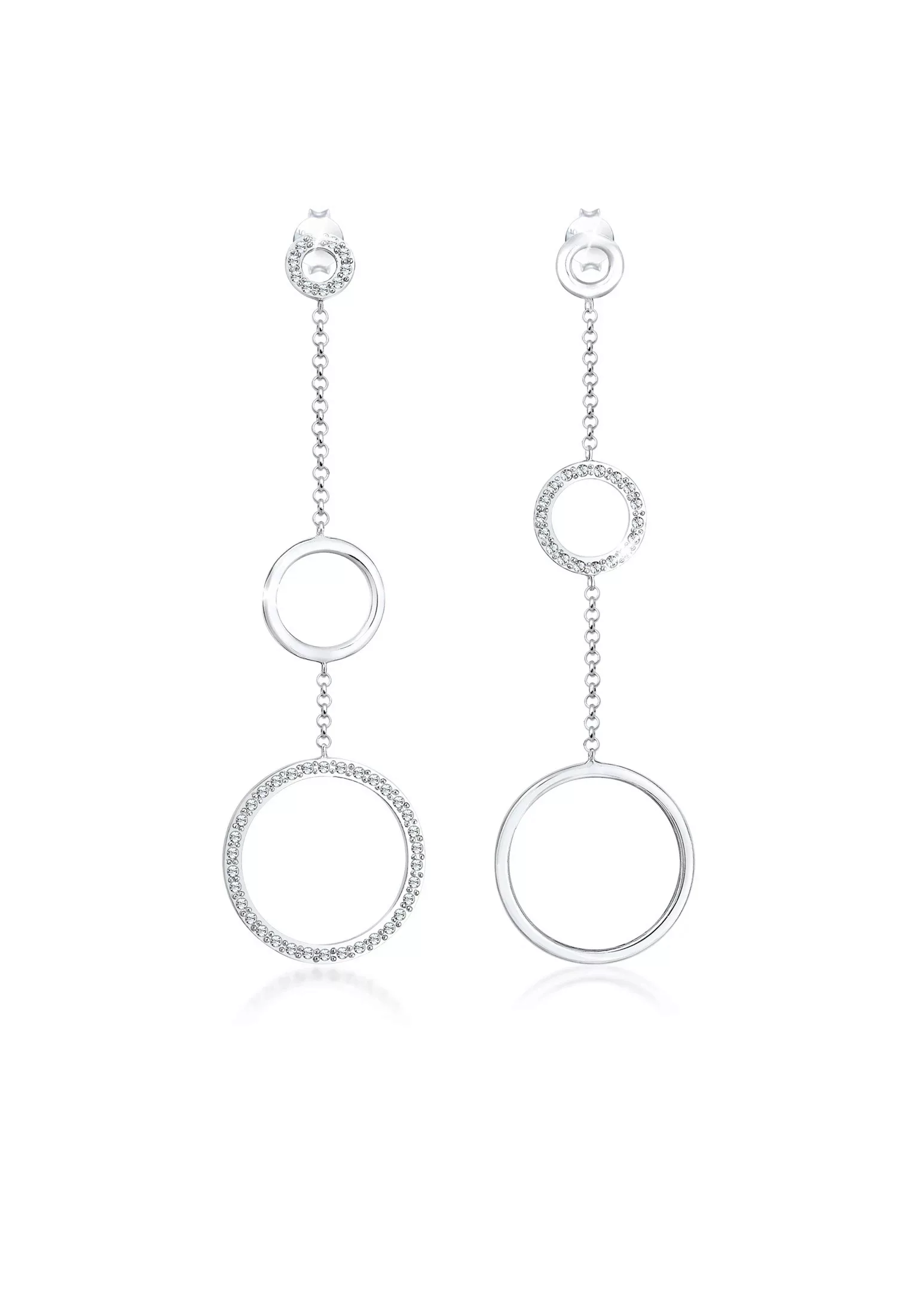 Elli Premium Paar Ohrhänger "Kreis Sparkling Kristalle 925er Silber" günstig online kaufen