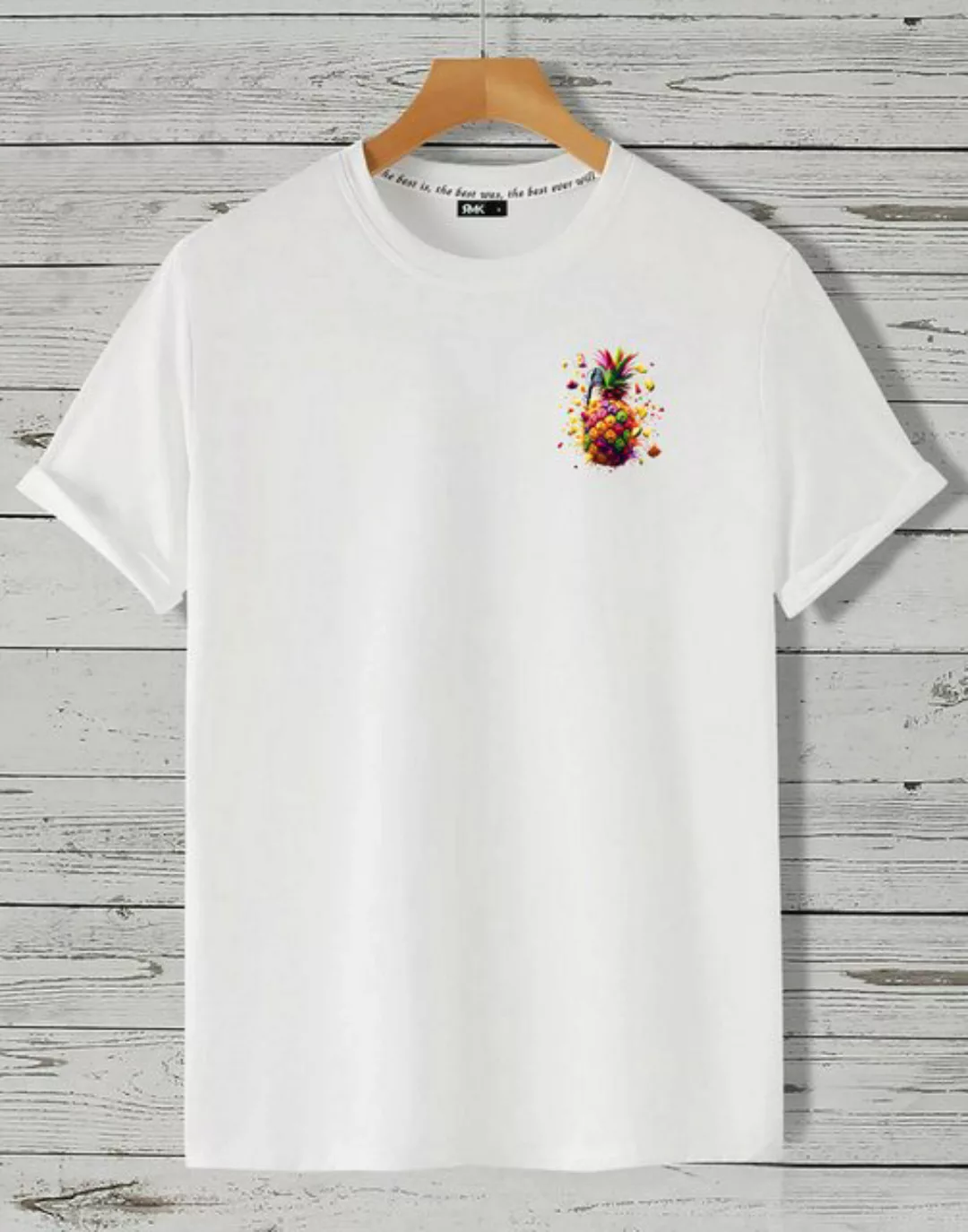 RMK T-Shirt Herren Shirt Basic Rundhals Ananas Sommer günstig online kaufen