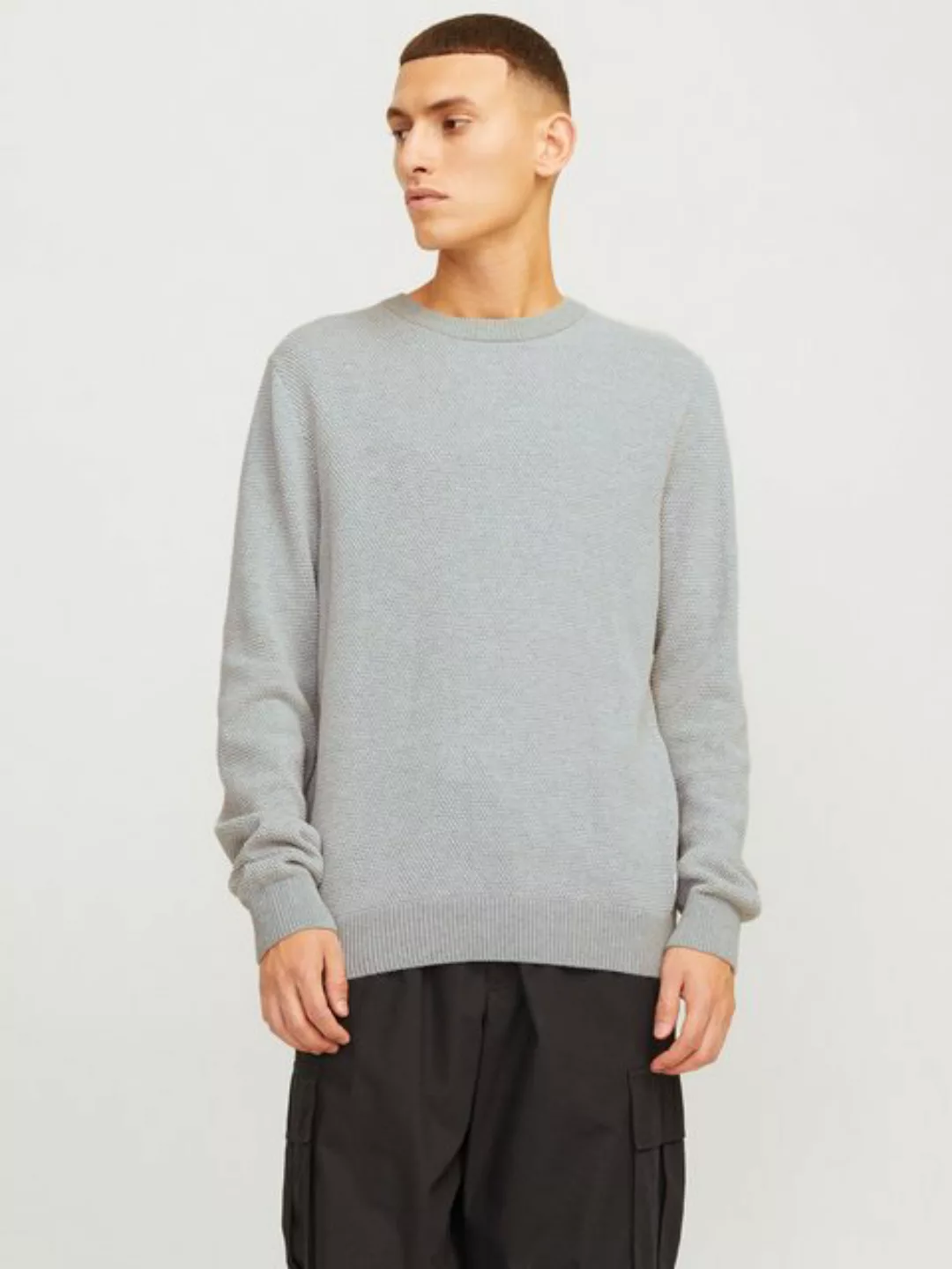 Jack & Jones Rundhalspullover JJEGLOBE KNIT CREW NECK NOOS in Strick Optik günstig online kaufen