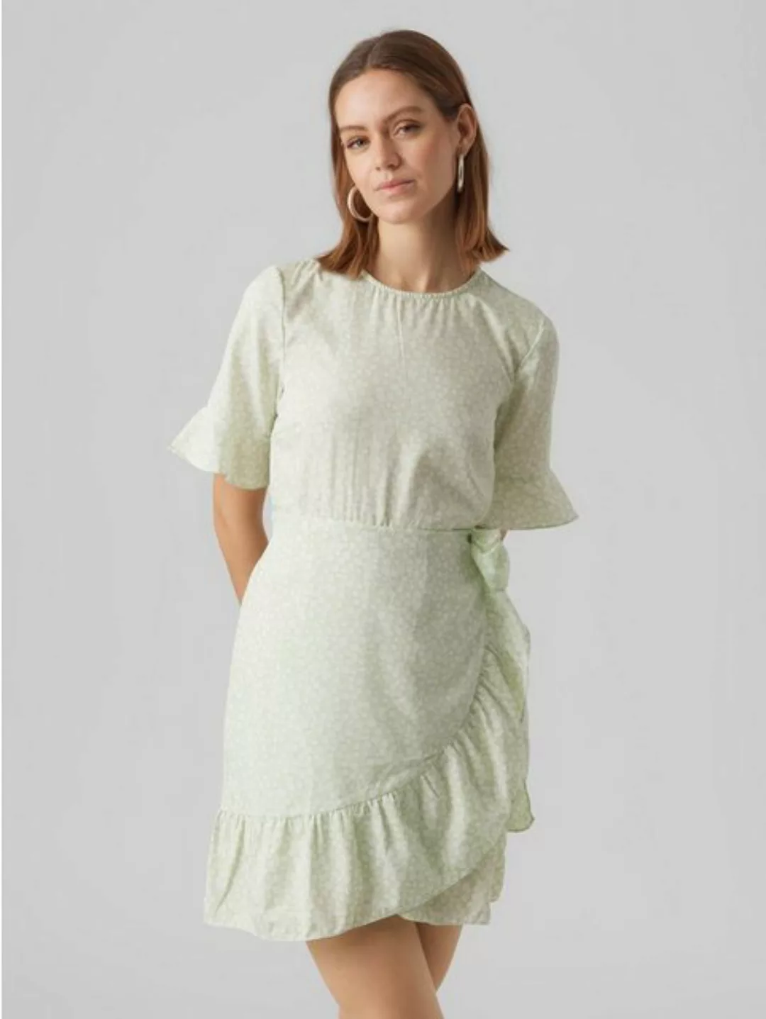 Vero Moda Shirtkleid Kurzes Mini Wickel Kleid VMHENNA (kurz) 5775 in Grün günstig online kaufen