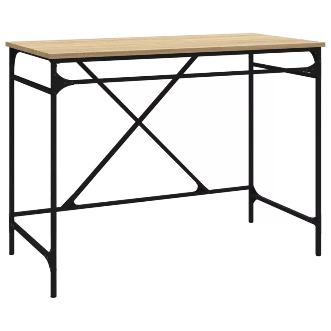 Vidaxl Schreibtisch Sonoma-eiche 100x50x75 Cm Holzwerkstoff Und Eisen günstig online kaufen