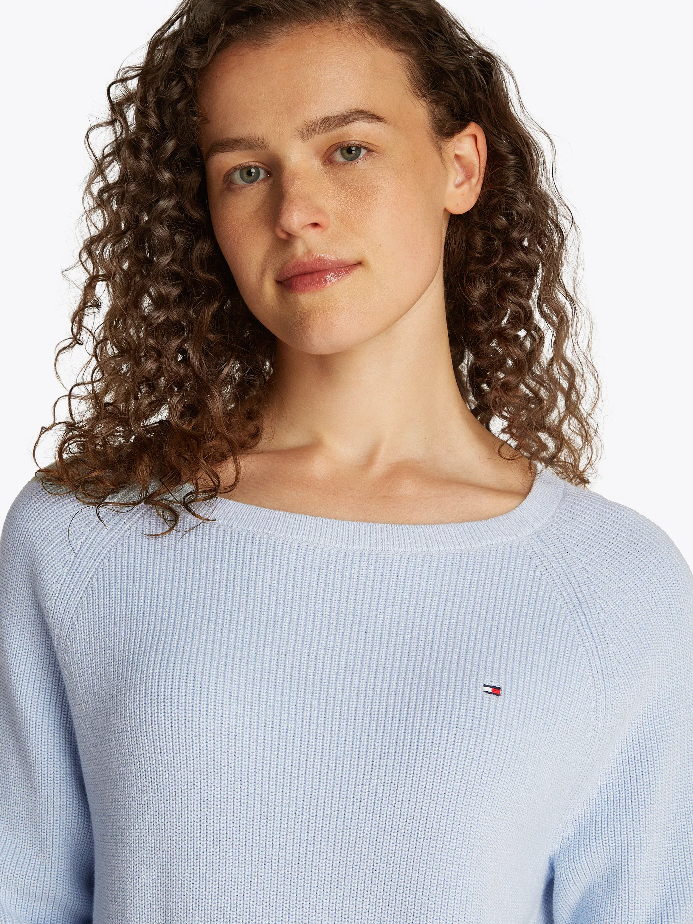 Tommy Hilfiger Strickpullover "CO CARDI FINE GG LS BOAT-NK SWT", mit Raglan günstig online kaufen