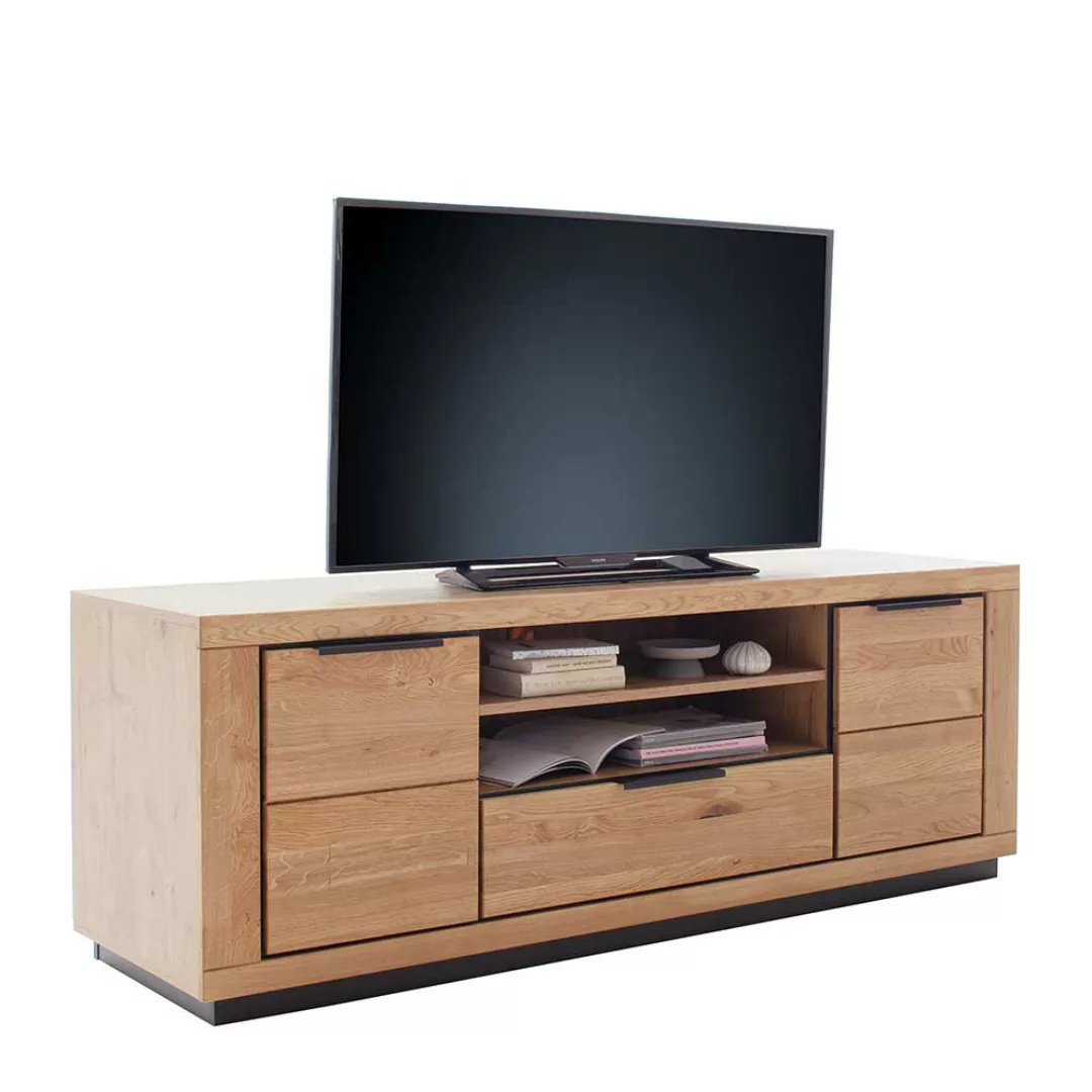 TV Lowboard aus MDF und Massivholz Metallgriffen günstig online kaufen