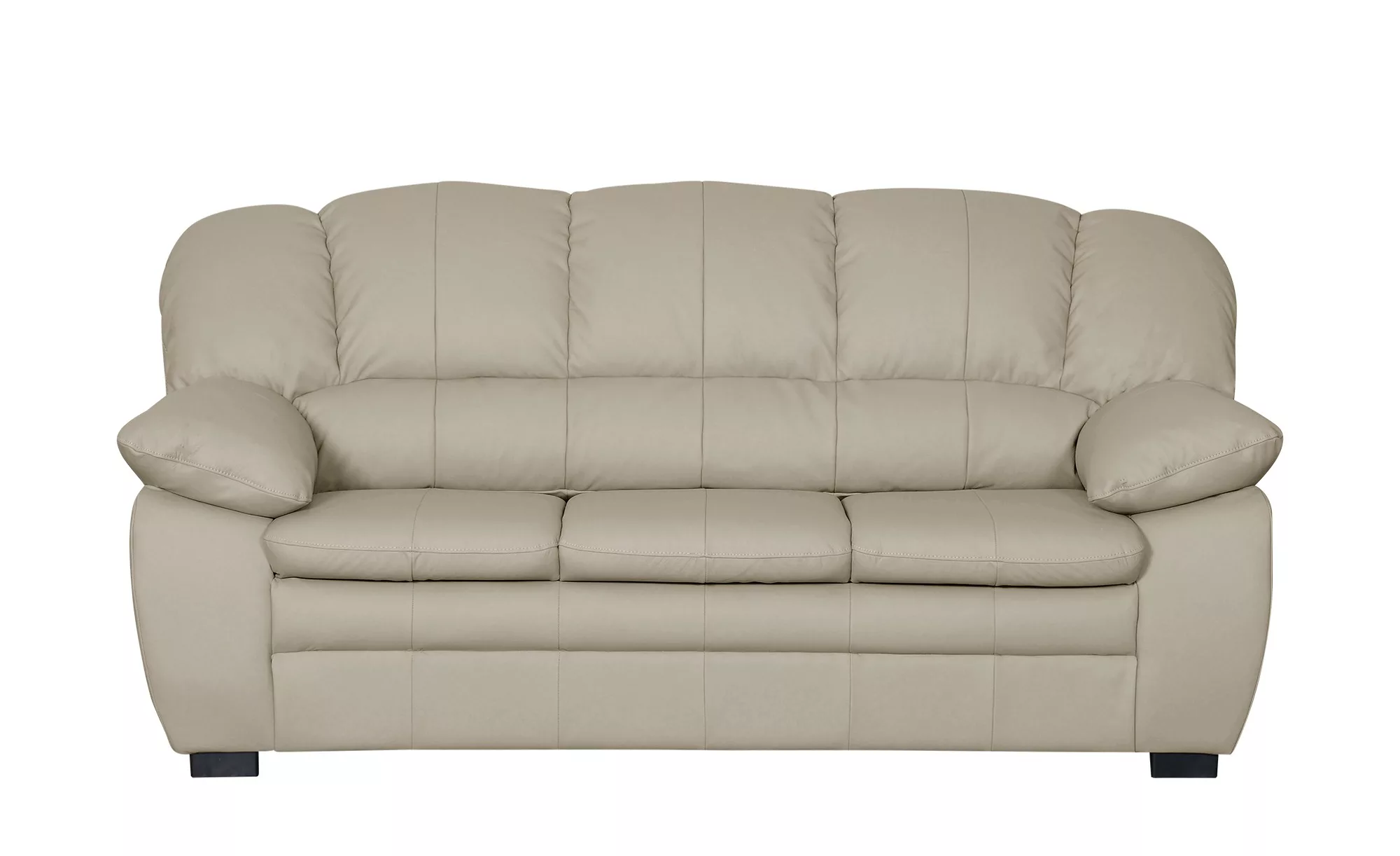 uno Ledersofa  Casino - grau - 191 cm - 88 cm - 92 cm - Polstermöbel > Sofa günstig online kaufen