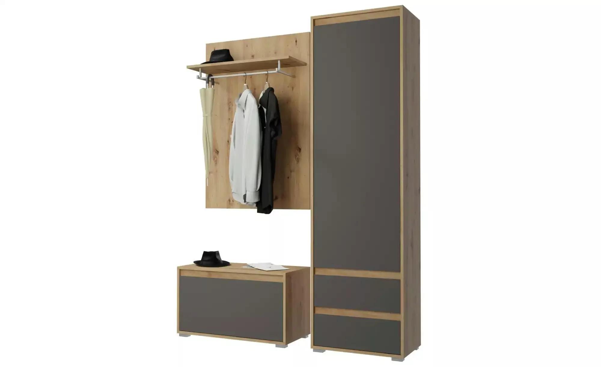 ebuy24 Kleiderschrank Torino Garderobenaufstellung 2 Türen, 2 Schubladen günstig online kaufen