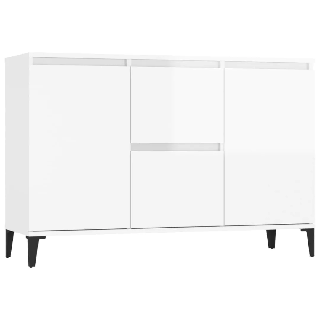 Sideboard Hochglanz-weiß 104x35x70 Cm Spanplatte günstig online kaufen