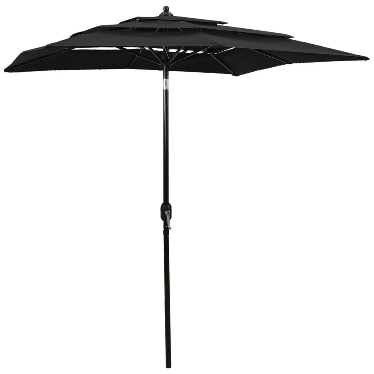 furnicato Sonnenschirm mit Aluminium-Mast 3-lagig Schwarz 2x2 m günstig online kaufen