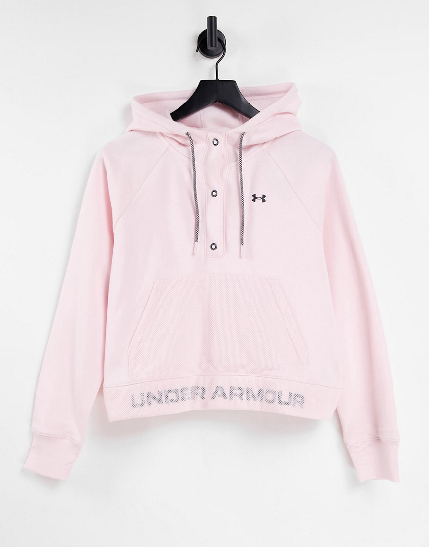 Under Armour – Rival – Kapuzenpullover aus Fleece in Rosa günstig online kaufen