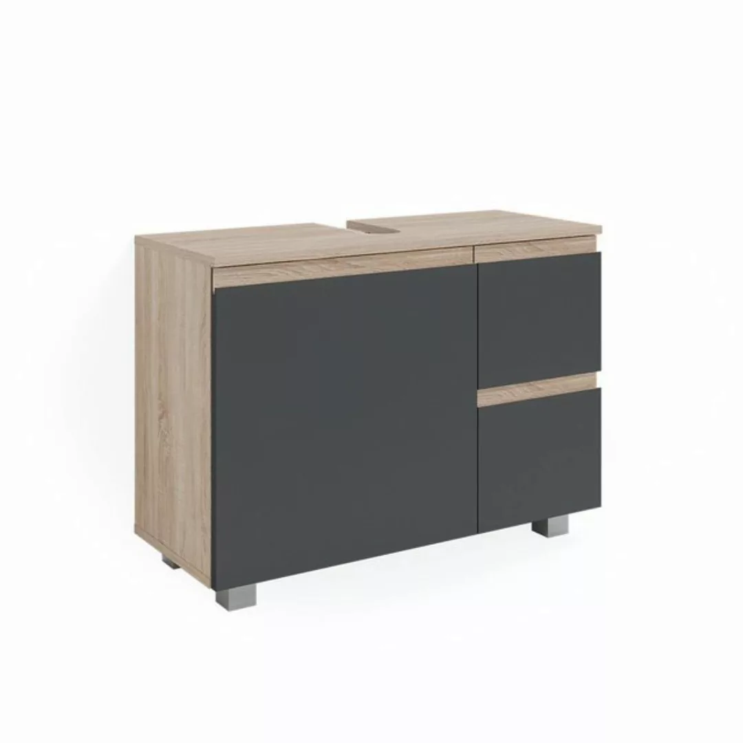 Vicco Waschbeckenunterschrank J-Shape, Sonoma/Anthrazit, 80 x 60.8 cm günstig online kaufen