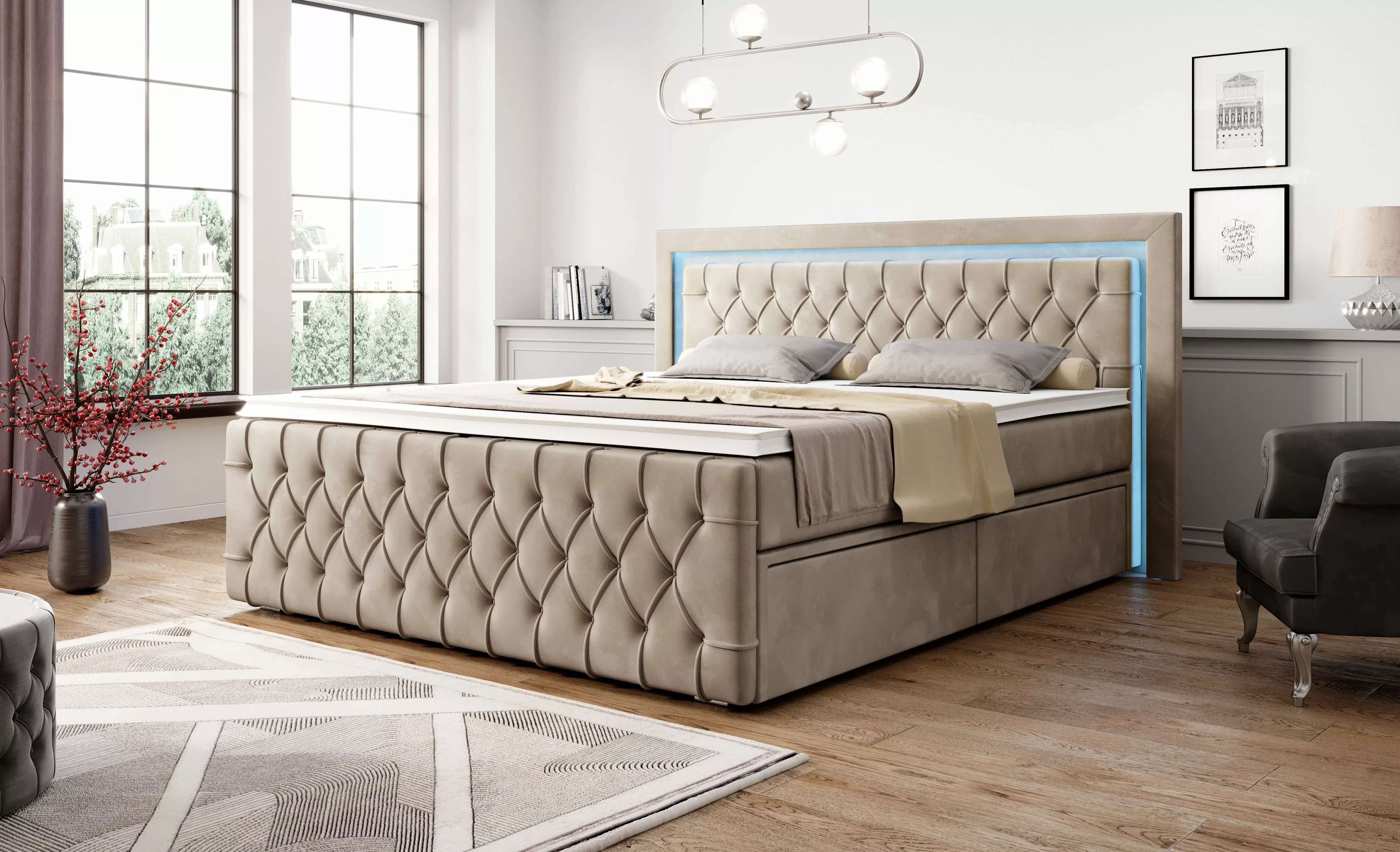 PROMETO Möbel Boxspringbett Arosa - Schubladen, günstig online kaufen