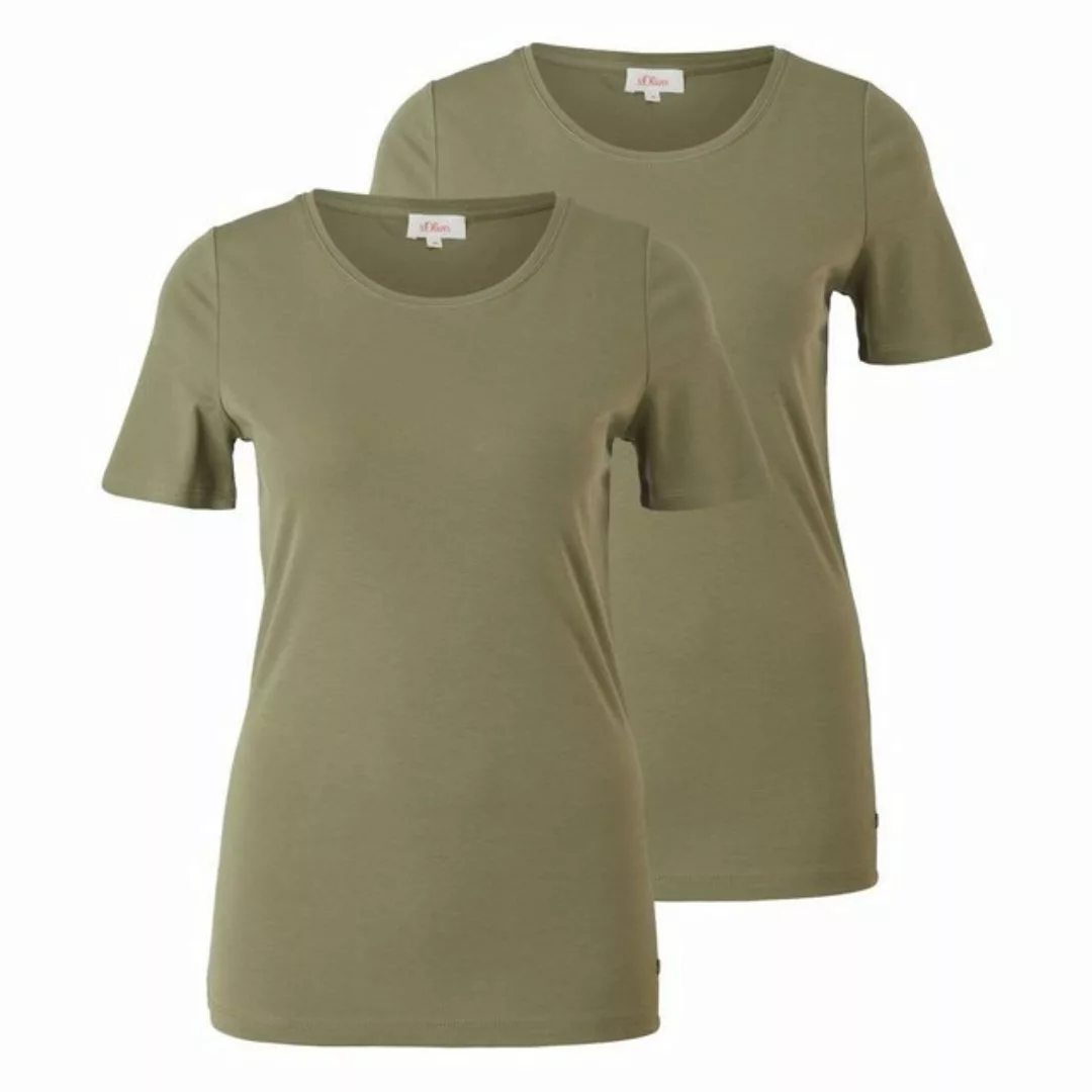 s.Oliver T-Shirt Basic aus softer Single-Jersey Qualität, Slim Fit, 2 Stück günstig online kaufen