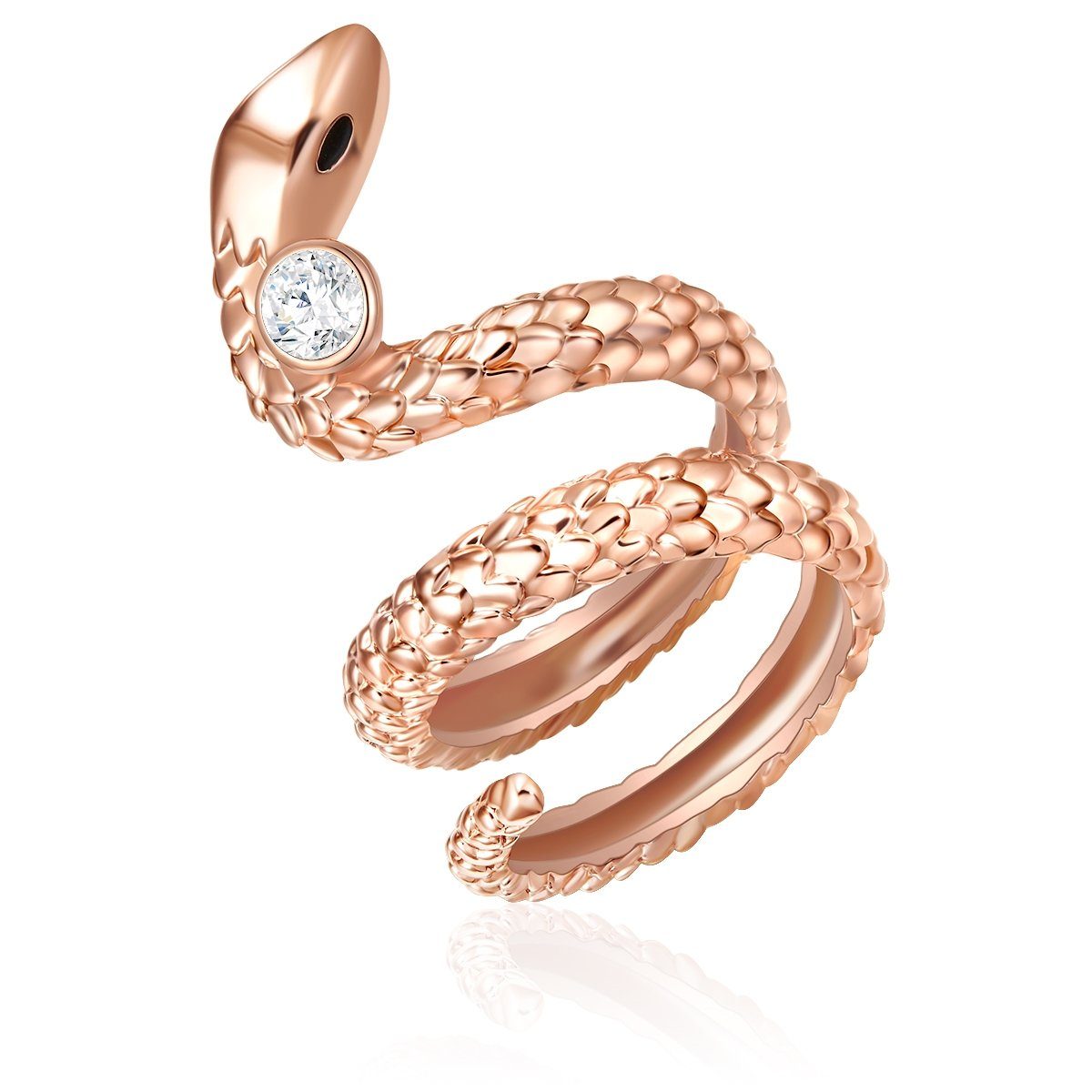 Lulu & Jane Fingerring Schlange roségold, günstig online kaufen