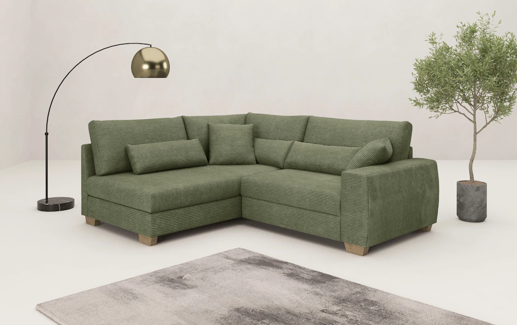Mr. Couch Ecksofa "Helena L-Form", Mit Federkern, wahlweise mit Bettfunktio günstig online kaufen