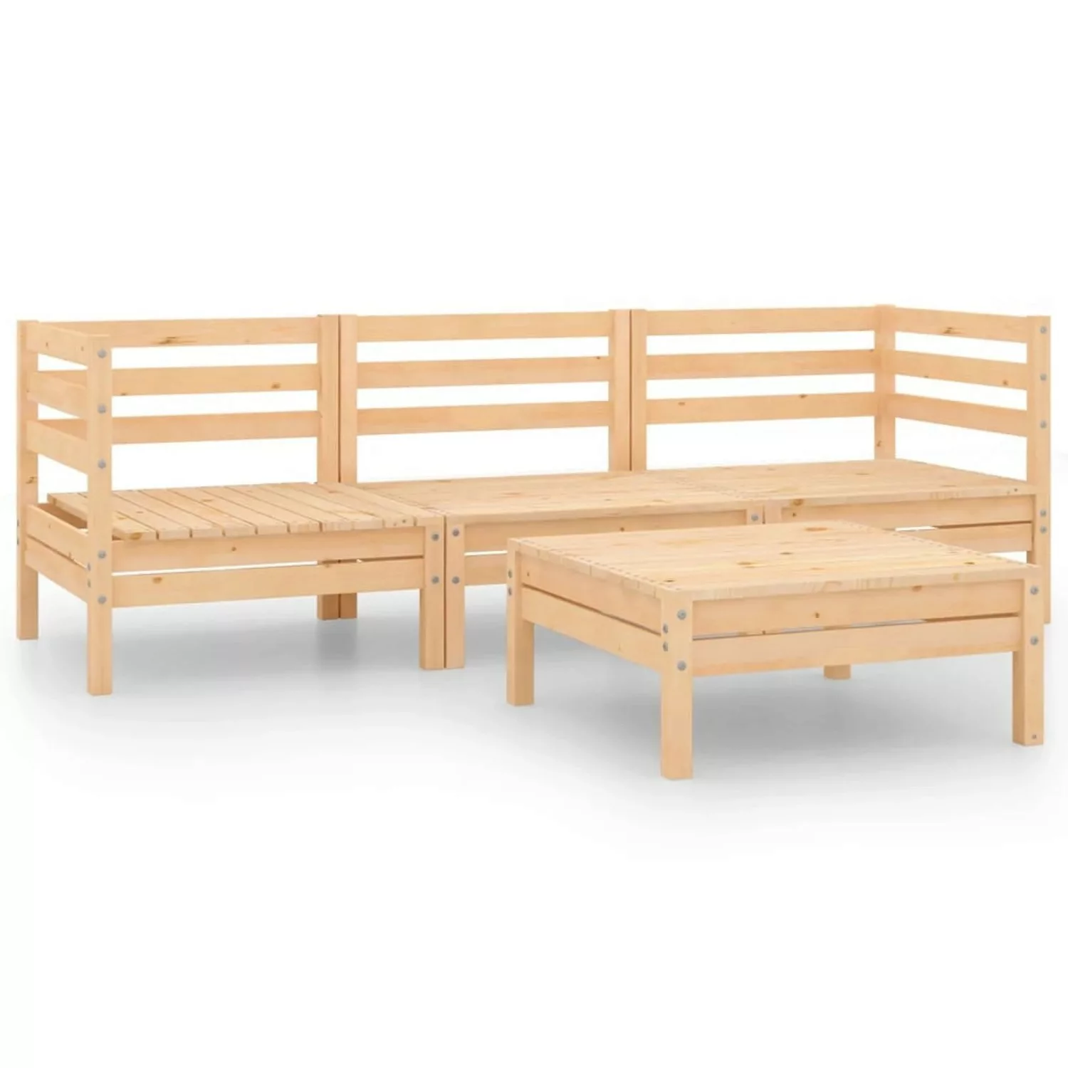 4-tlg. Garten-lounge-set Massivholz Kiefer günstig online kaufen