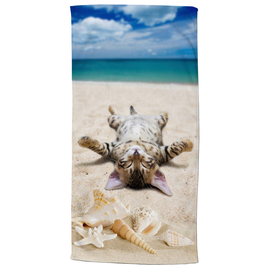 Strandtuch Beachcat Multi Polyester B/L: ca. 75x150 cm günstig online kaufen