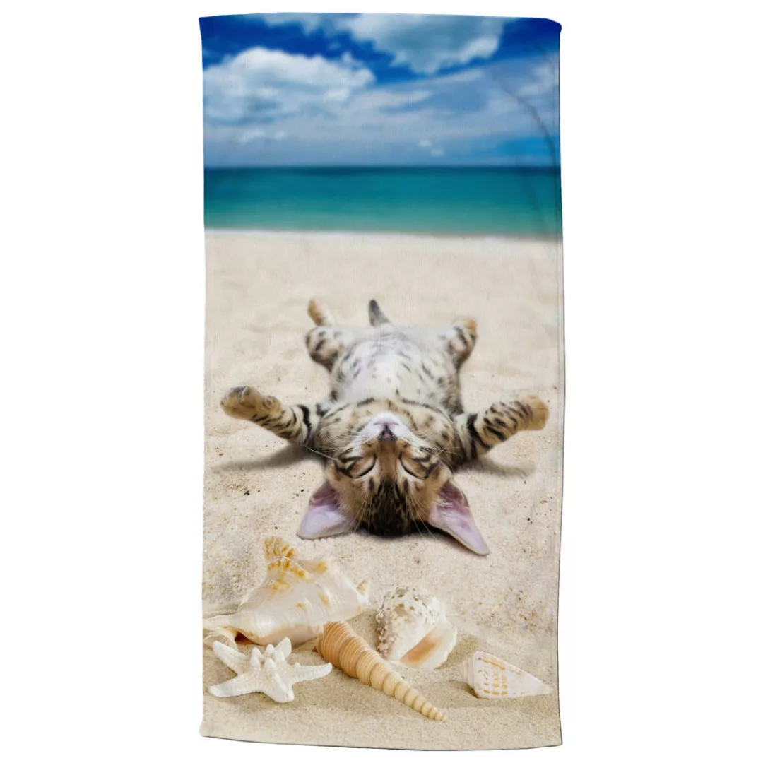 Strandtuch Beachcat Multi Polyester B/L: ca. 75x150 cm günstig online kaufen