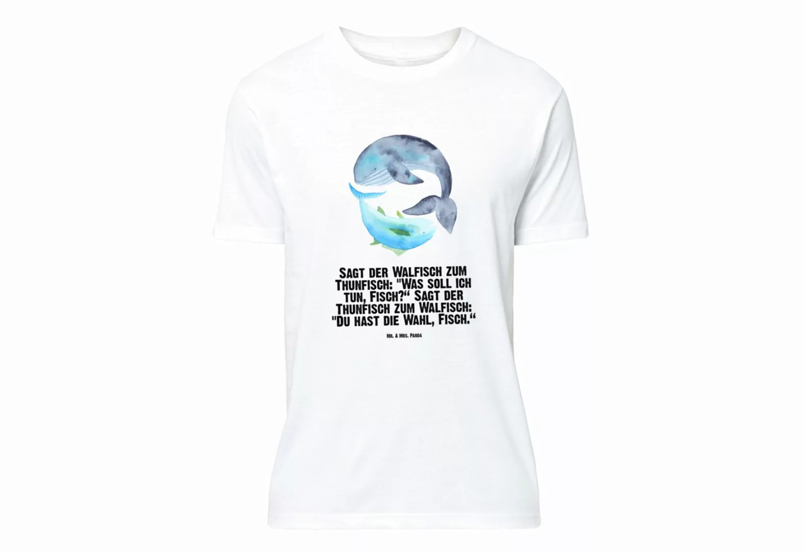 Mr. & Mrs. Panda T-Shirt Walfisch & Thunfisch - Weiß - Geschenk, Shirt, Par günstig online kaufen