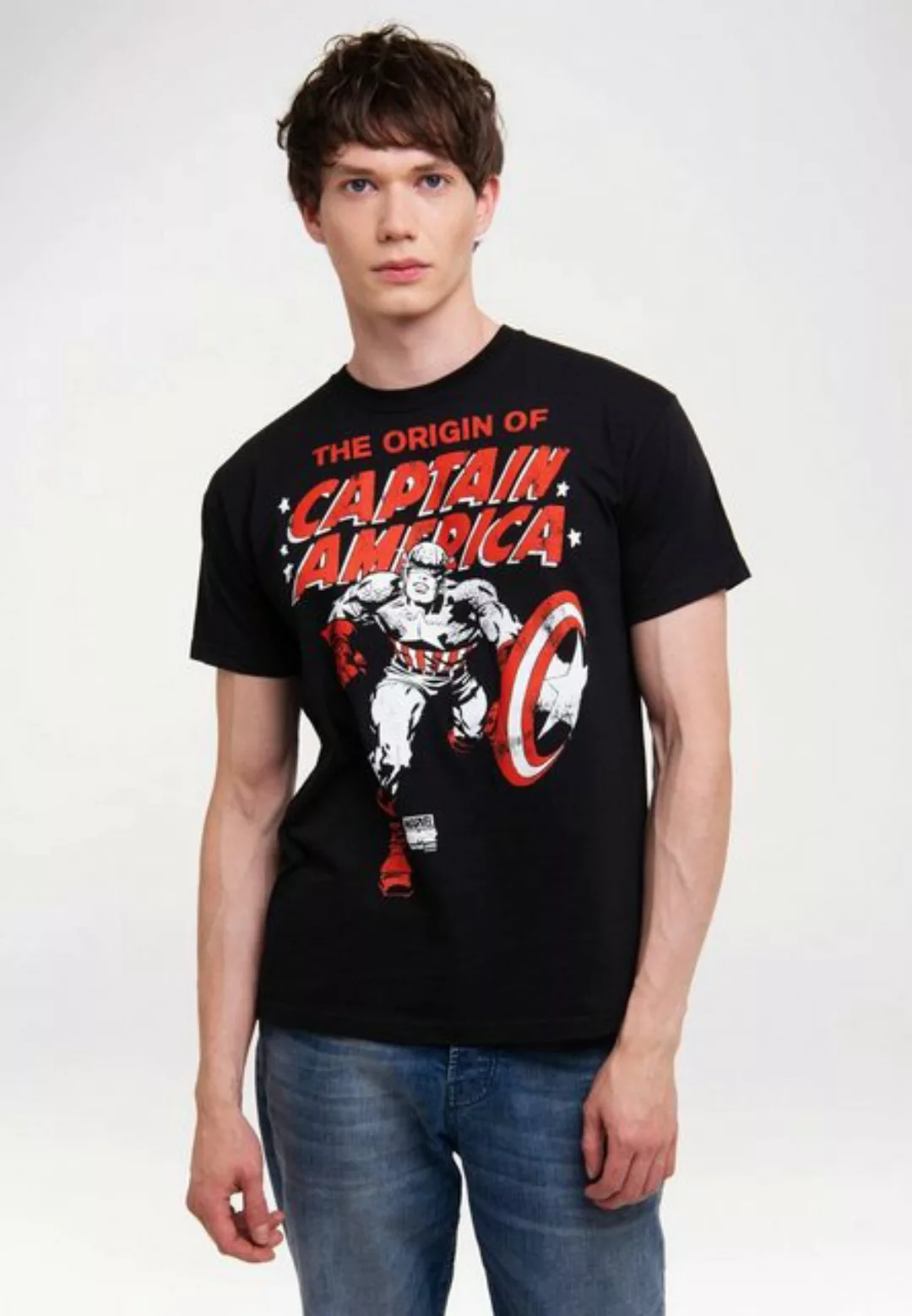 LOGOSHIRT T-Shirt The Origin Of Captain America mit lizenziertem Print günstig online kaufen
