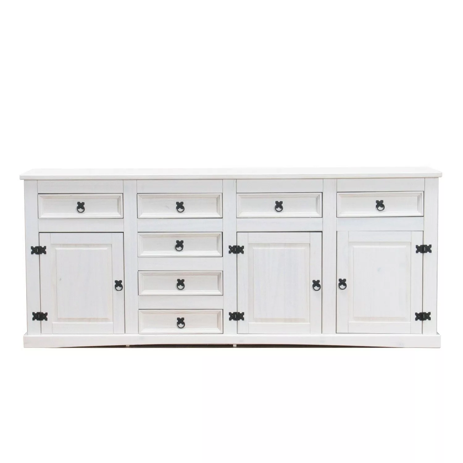 ebuy24 New Mexico Sideboard mit 7 Schubladen und 3 Türen Weiss Gewachst günstig online kaufen