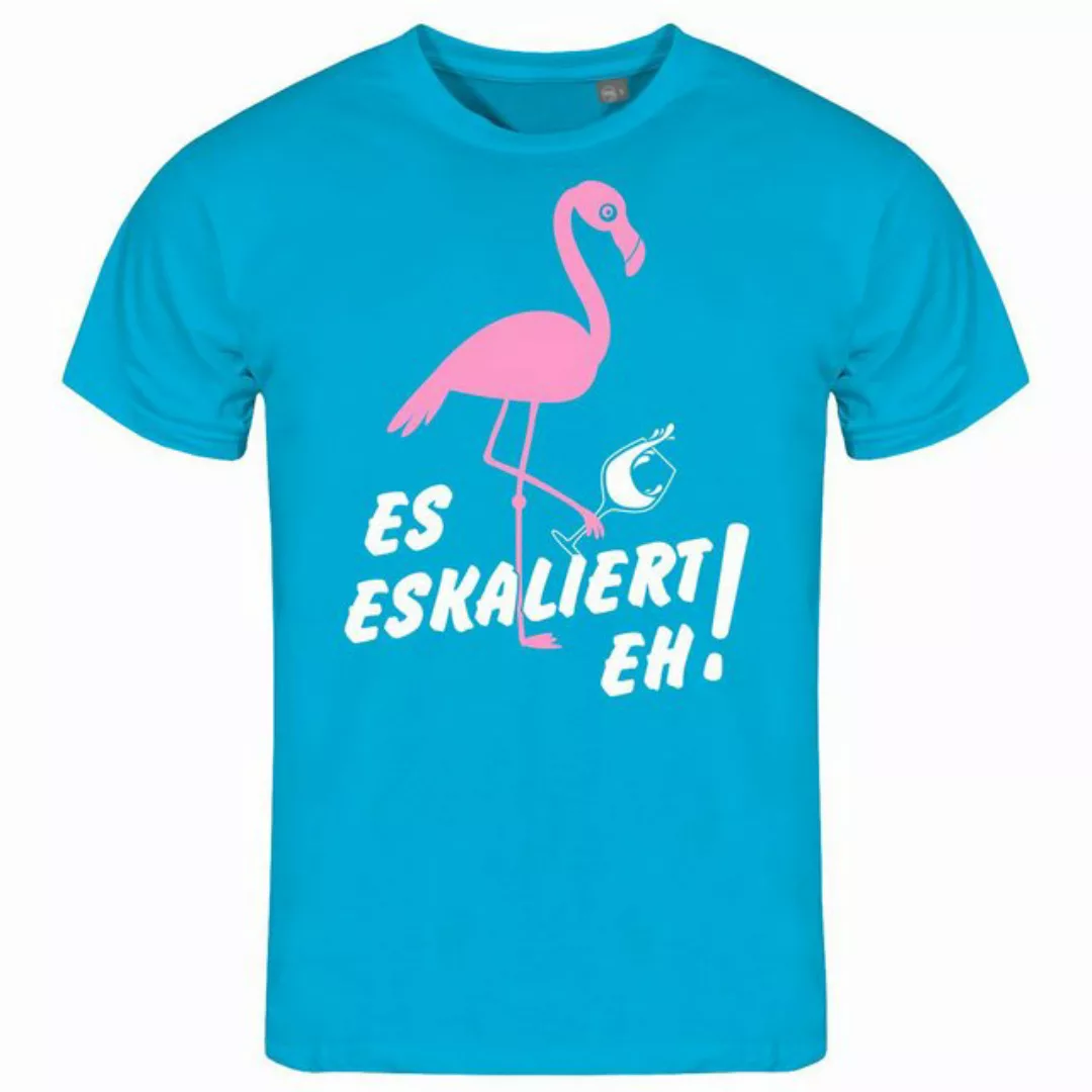 deinshirt Print-Shirt Herren T-Shirt Es eskaliert eh Flamingo Funshirt mit günstig online kaufen