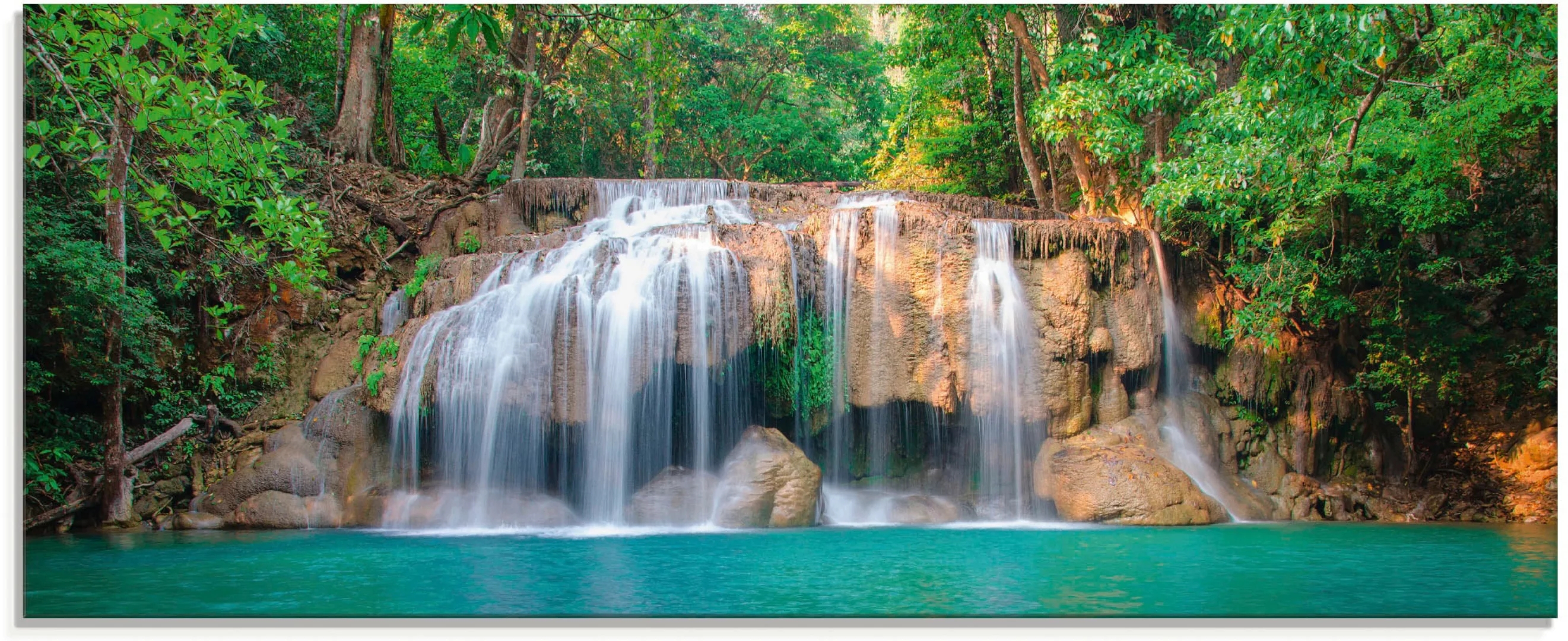 Artland Glasbild "Wasserfall im Wald National Park", Gewässer, (1 St.), in günstig online kaufen