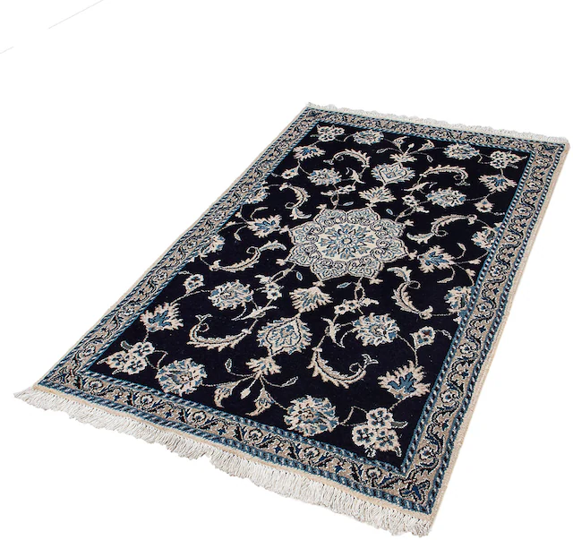 morgenland Orientteppich »Perser - Nain - 140 x 88 cm - dunkelblau«, rechte günstig online kaufen