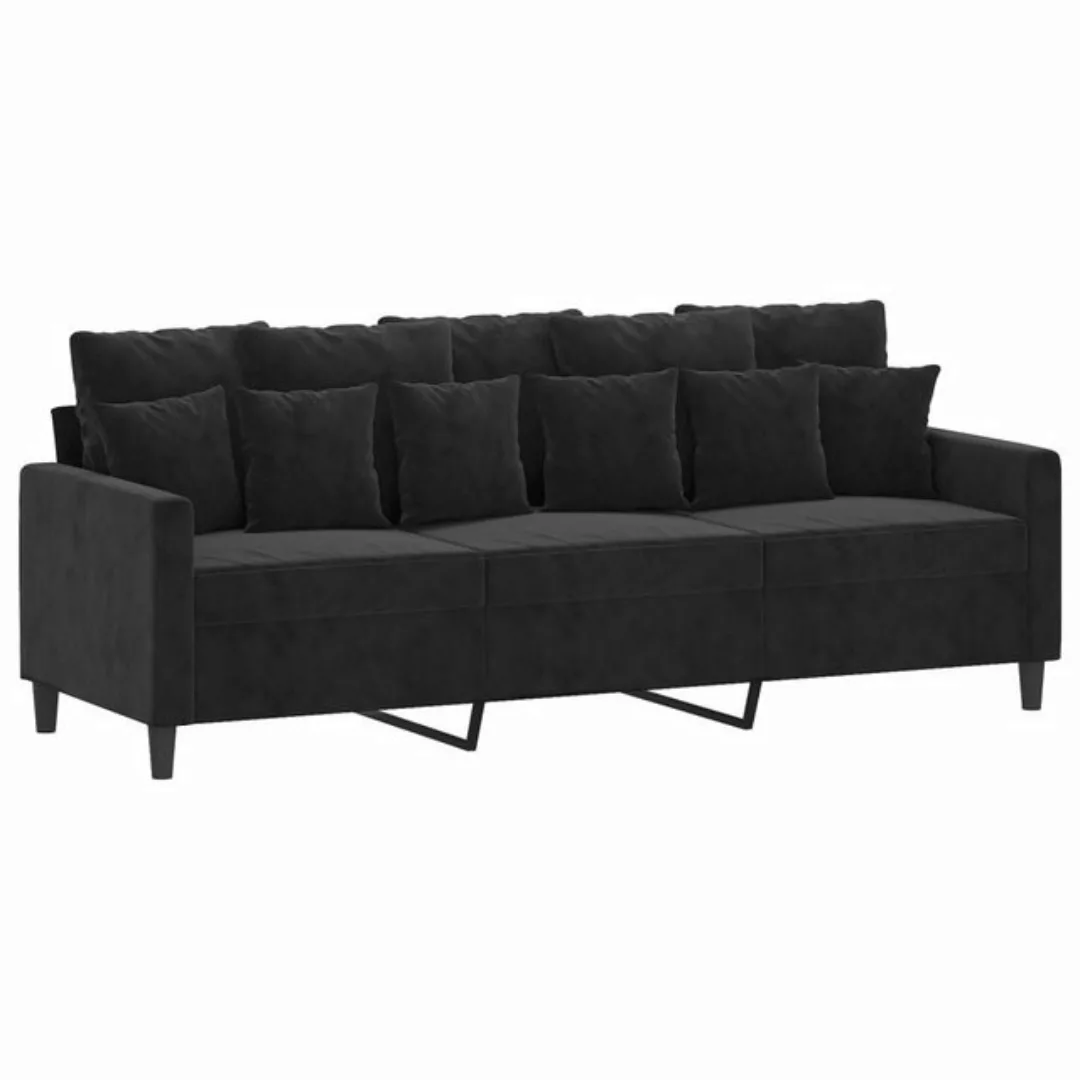 vidaXL Sofa 3-Sitzer-Sofa Schwarz 180 cm Samt günstig online kaufen