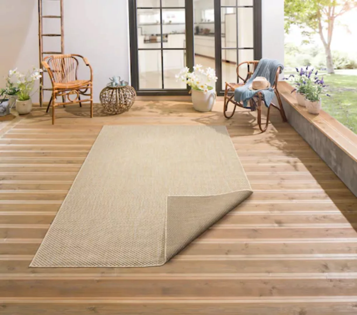 my home Teppich »Rhodos«, rechteckig, In-und Outdoor geeignet, Sisal-Optik, günstig online kaufen